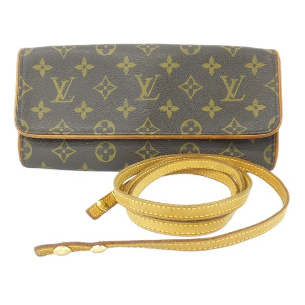 t2401 05 010048kh 10 Louis Vuitton Pochette Twin Monogram Shoulder Strap Brown