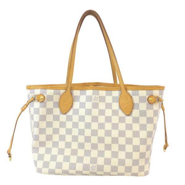 t2406 06 004043kh 01 Louis Vuitton Neverfull PM Tote Bag Damier Azur White