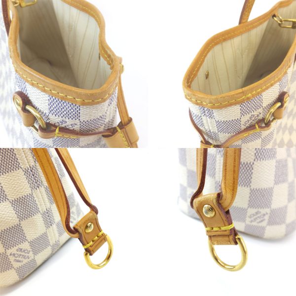 t2406 06 004043kh 07 Louis Vuitton Neverfull PM Tote Bag Damier Azur White