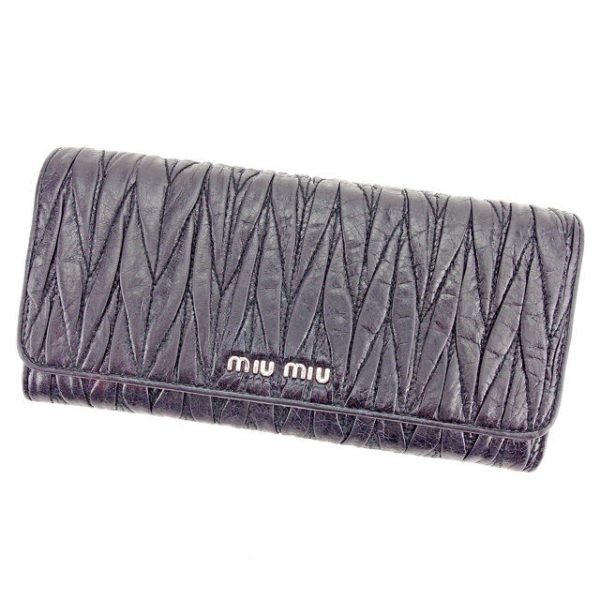 t2547 Miu Miu Long Wallet Materasse Black