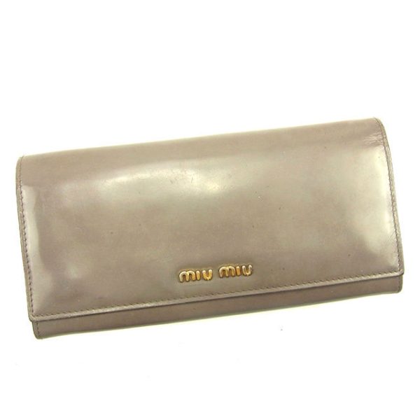 t265 Miu Miu Long Wallet Black Enamel T265