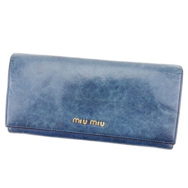 t3032 Miu Miu Long Wallet BifBlue Pink T3032S