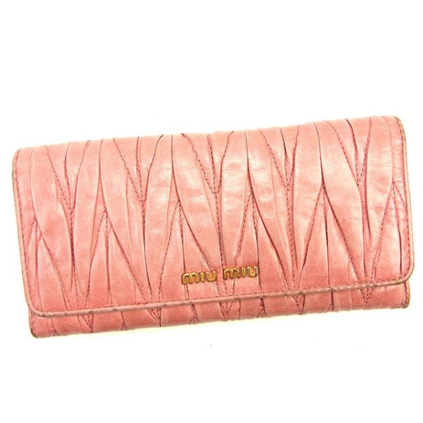 t340 Miu Miu long wallet Matelasse pink T340