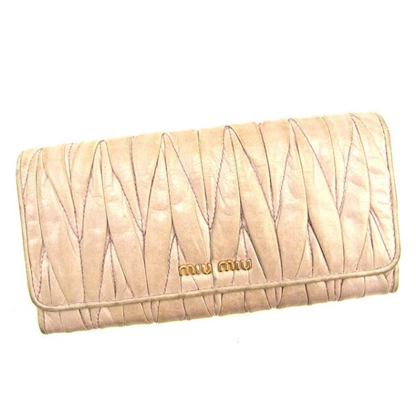 t346 Miu Miu Long Wallet Matelasse Purple T346