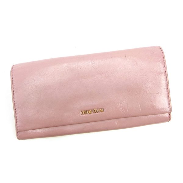 t3664 Miu Miu Long Wallet Pink