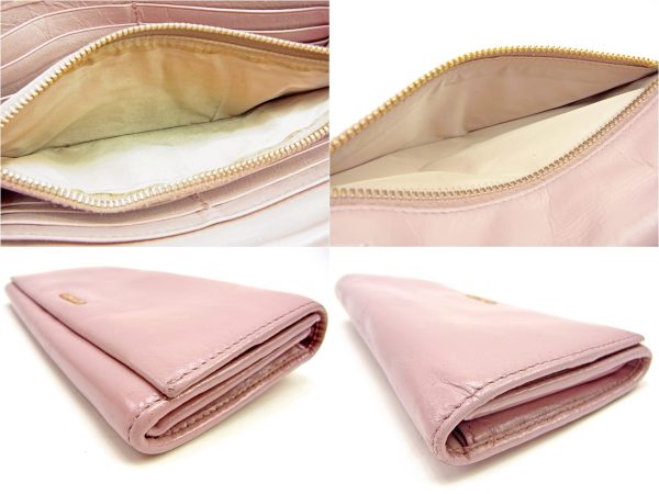 t3664 5 Miu Miu Long Wallet Pink