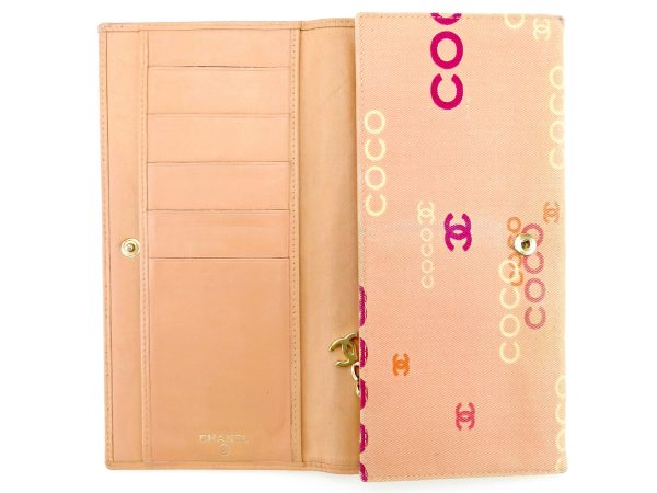 t4394 4 Chanel Long Wallet COCO Pink T4394