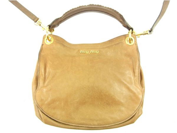 t4618 1 Miu Miu 2WAY Shoulder Bag Handbag Brown Bag Shoulder Bag T4618