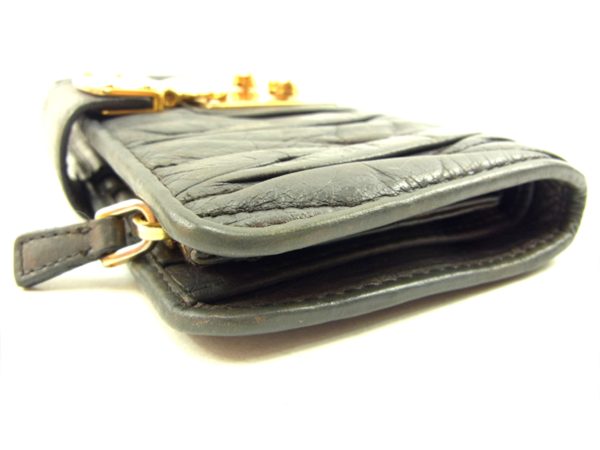 t4658 4 Miu Miu Long Wallet Black Matelasse