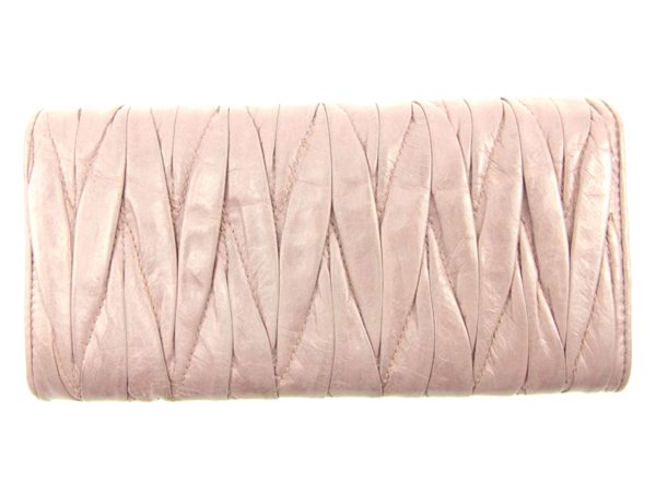 t4705 1 Miu Miu Long Wallet Matelasse Lavender Leather