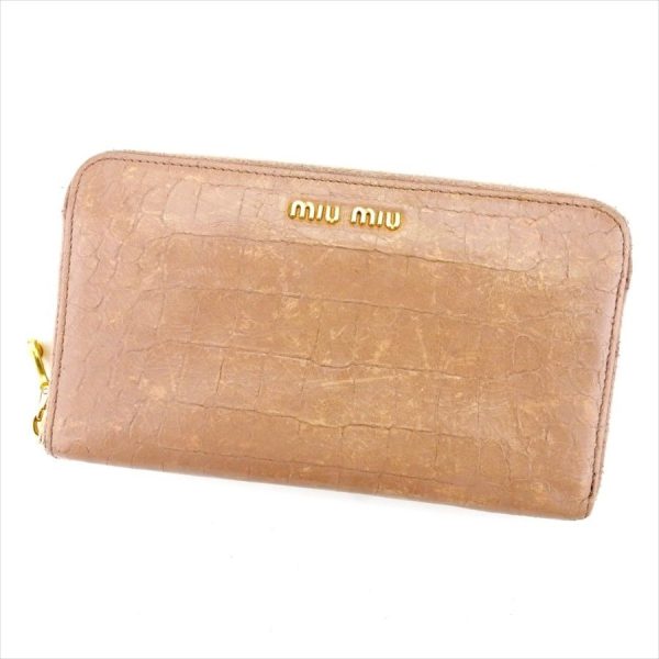 t5183 Miu Miu long wallet crocodile beige T5183