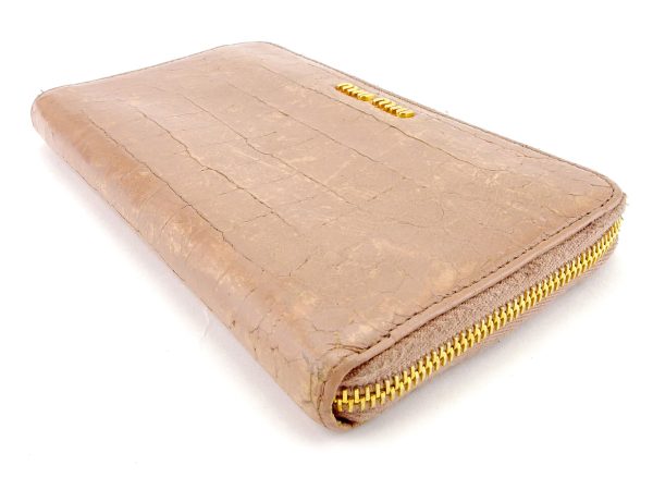 t5183 2 Miu Miu long wallet crocodile beige T5183