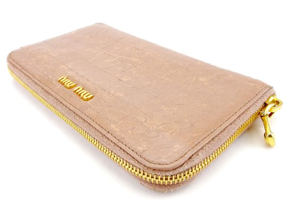 t5183 3 Miu Miu long wallet crocodile beige T5183