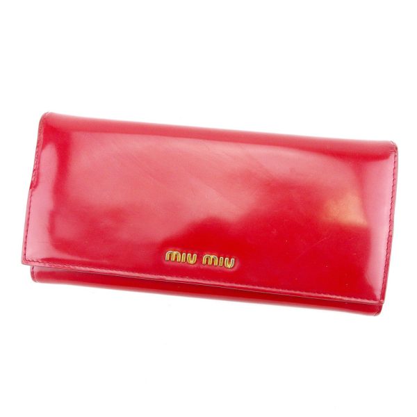 t5207 Miu Miu Long Wallet Red Enamel