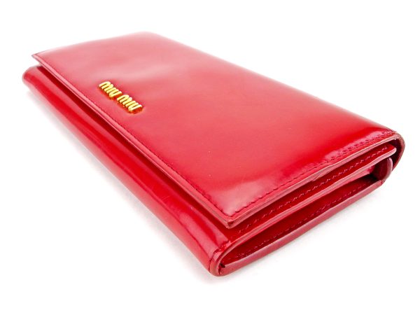 t5207 2 Miu Miu Long Wallet Red Enamel