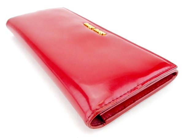 t5207 3 Miu Miu Long Wallet Red Enamel