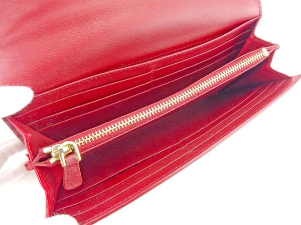 t5207 4 Miu Miu Long Wallet Red Enamel