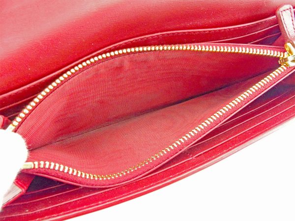 t5207 5 Miu Miu Long Wallet Red Enamel Leather