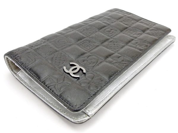 t5525 2 Chanel Long Wallet Black Coco Mark