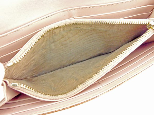 t5621 6 Miu Miu long wallet crocodile beige pink T5621