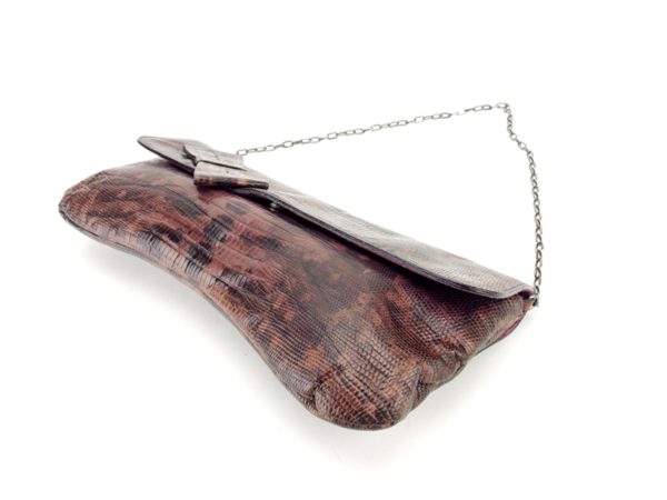 t6007 2 Miu Miu clutch chain shoulder Bag crocodile brown enamel