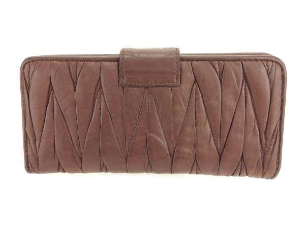 t6271 1 Miu Miu Long Wallet Matelasse Brown t6271s