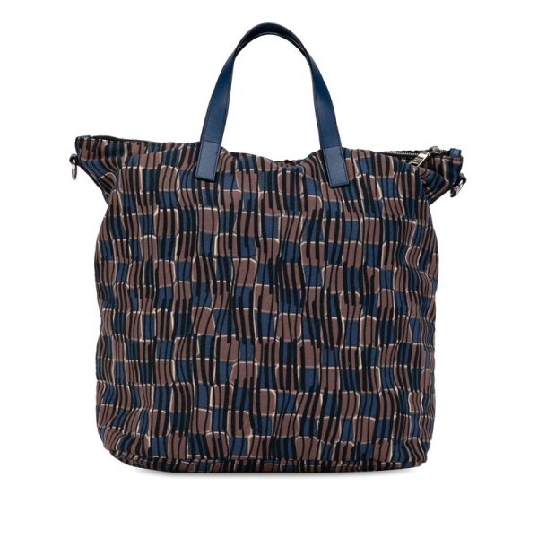 t7z4w08dipve41ik 3 Prada triangle plate Saffiano tote shoulder bag 2WAY blue