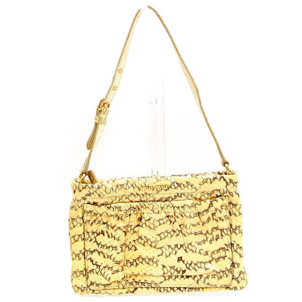 t964 Miu Miu Shoulder Bag Python Beige Brown Bag Shoulder Bag