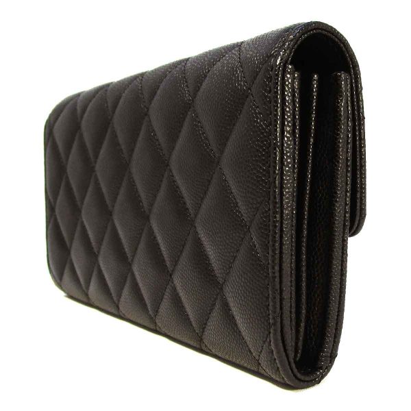 tak2400131 2 Chanel Long Long Flap Wallet Black