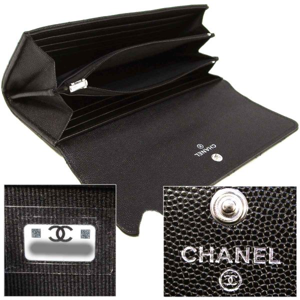 tak2400131 4 Chanel Long Long Flap Wallet Black