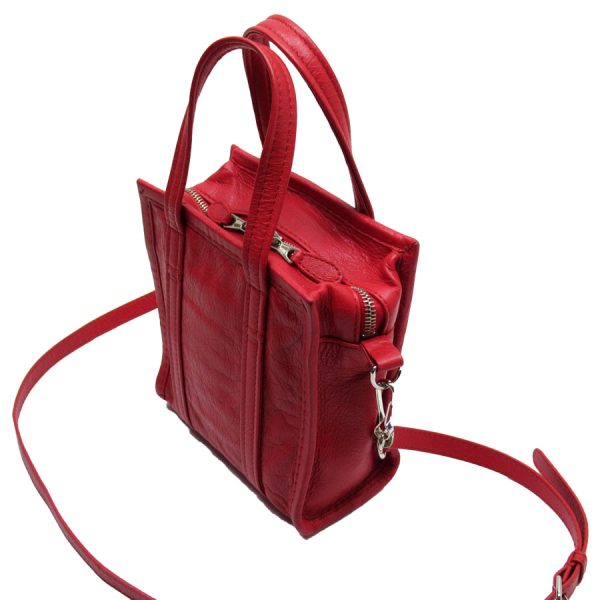 w0025 1 BALENCIAGA Shoulder Bag Bazaar Shopper XXS Red