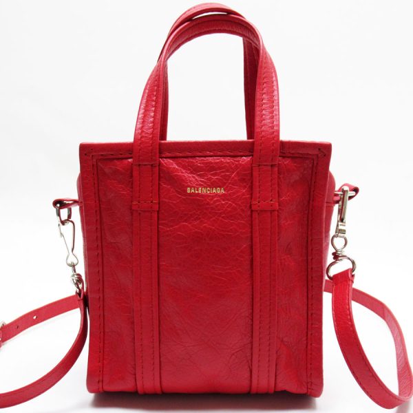 w0025 BALENCIAGA Shoulder Bag Bazaar Shopper XXS Red