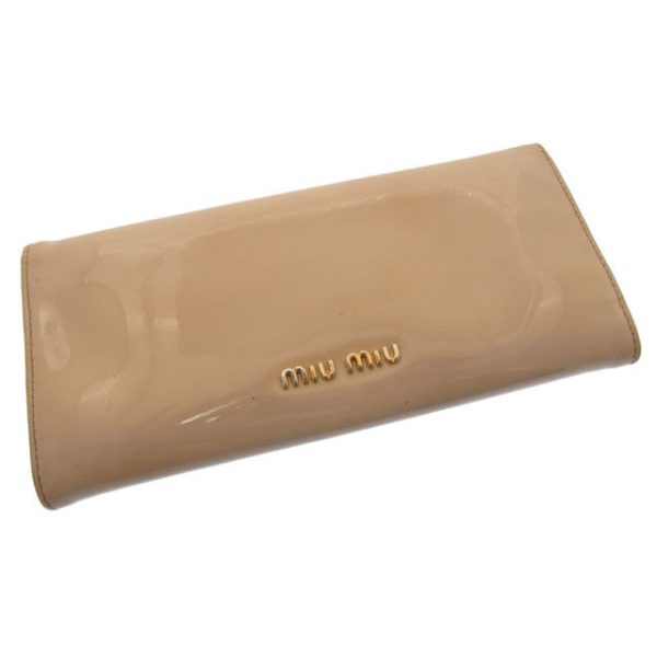 y064 Miu Miu long wallet bi fribbon motif beige long wallet