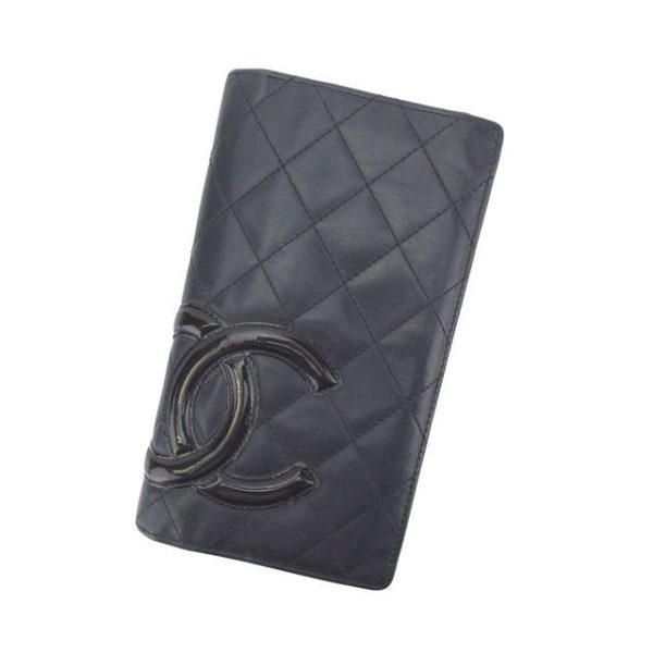 y4204 CHANEL Long Wallet Long Wallet Cambon Line Black