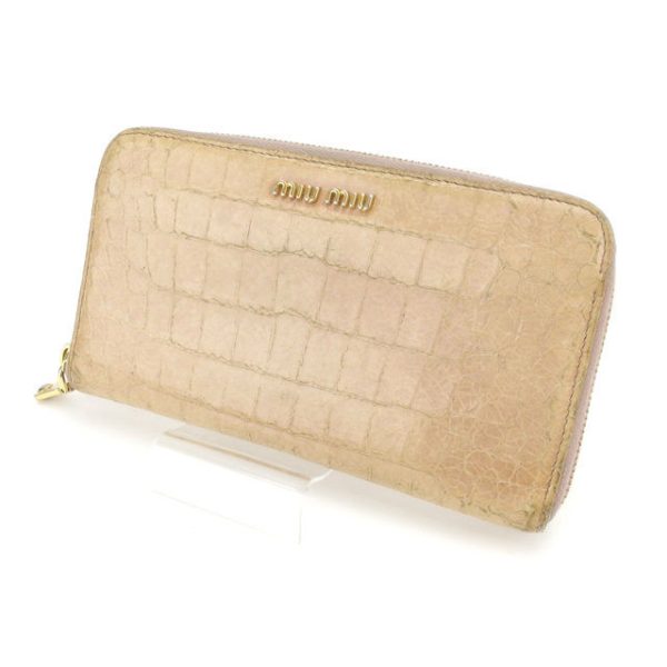 y4261 Miu Miu long wallet crocodile beige