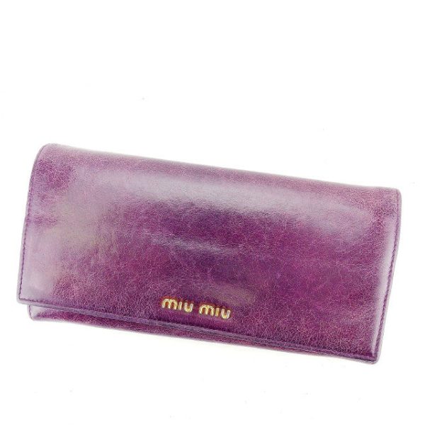 y4776 Miu Miu long wallet purple wallet T15293