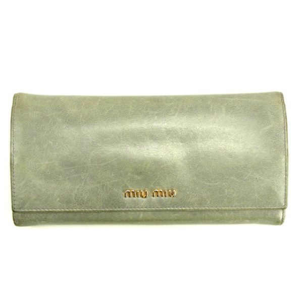 y5158 Miu Miu Long Wallet Black Blue