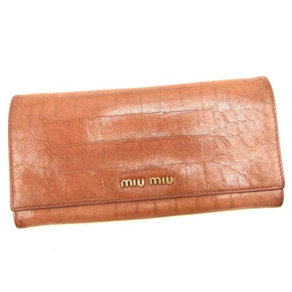 y6045 Miu Miu long wallet pink crocodile t15279