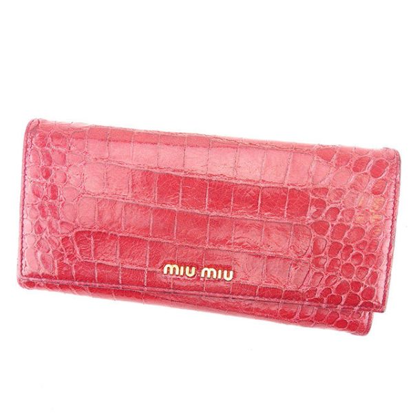 y7124 Miu Miu Long Wallet Crocodile Red T15097S