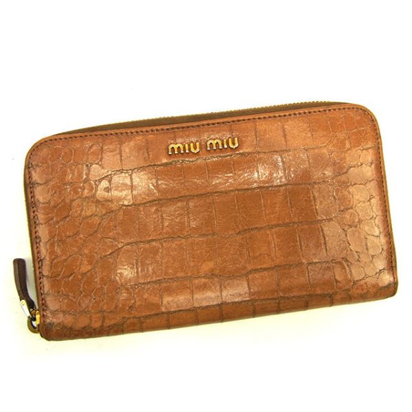 y7512 Miu Miu long wallet crocodile beige t12482s