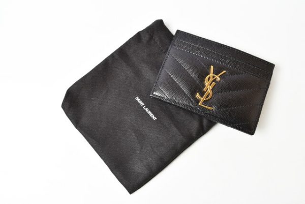 yal 201104 708 5 5 Saint Laurent Card Case Monogram Black