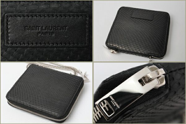 ysl 020 15 2 Saint Laurent Wallet BoClassic Python Black