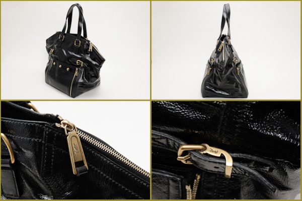 ysl 121 2 Yves Saint Laurent Tote Downtown Patent Black