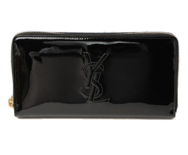 ysl 16 009 1 Saint Laurent Long Wallet Patent Black