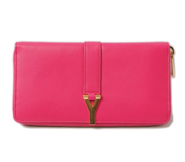 ysl 16 017 1 Saint Laurent Wallet Long Calf Fuchsia Pink