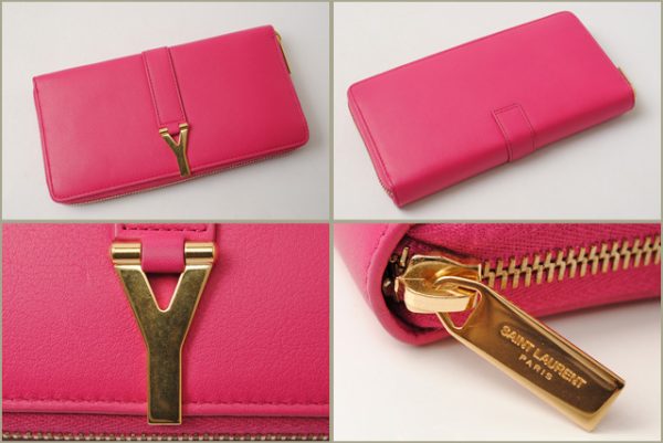 ysl 16 017 3 Saint Laurent Wallet Long Calf Fuchsia Pink