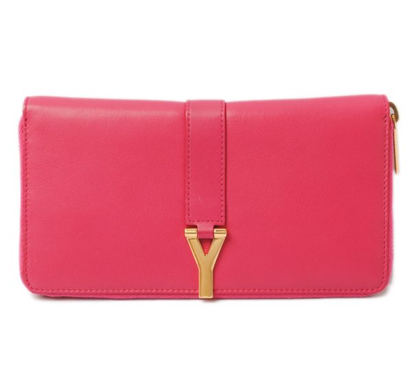 ysl 17 005 1 Saint Laurent Long Wallet Calf Pink