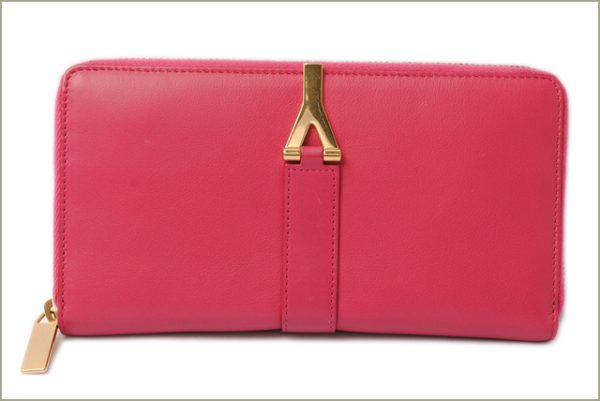 ysl 17 005 2 Saint Laurent Long Wallet Calf Pink