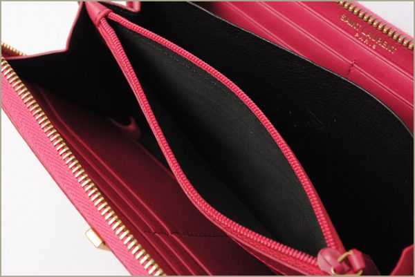 ysl 17 005 4 Saint Laurent Long Wallet Calf Pink