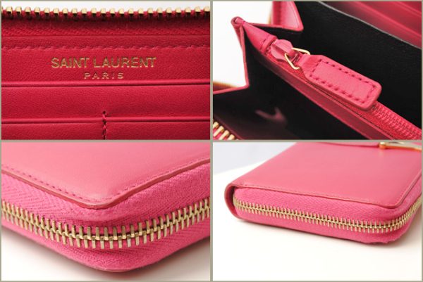 ysl 17 005 7 Saint Laurent Long Wallet Calf Pink